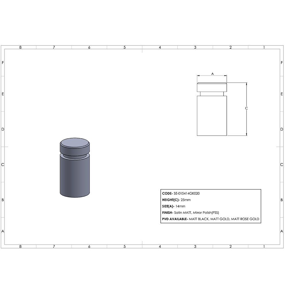  Single Groove Knob (H 25 mm)
